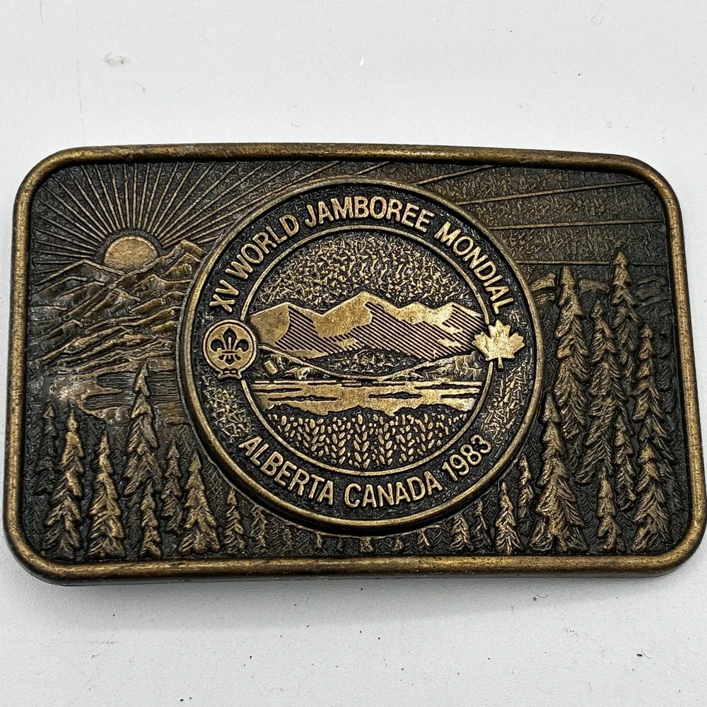 XV World Jamboree Mondial 1983 Alberta Canada Boy Scouts Belt Buckle Century